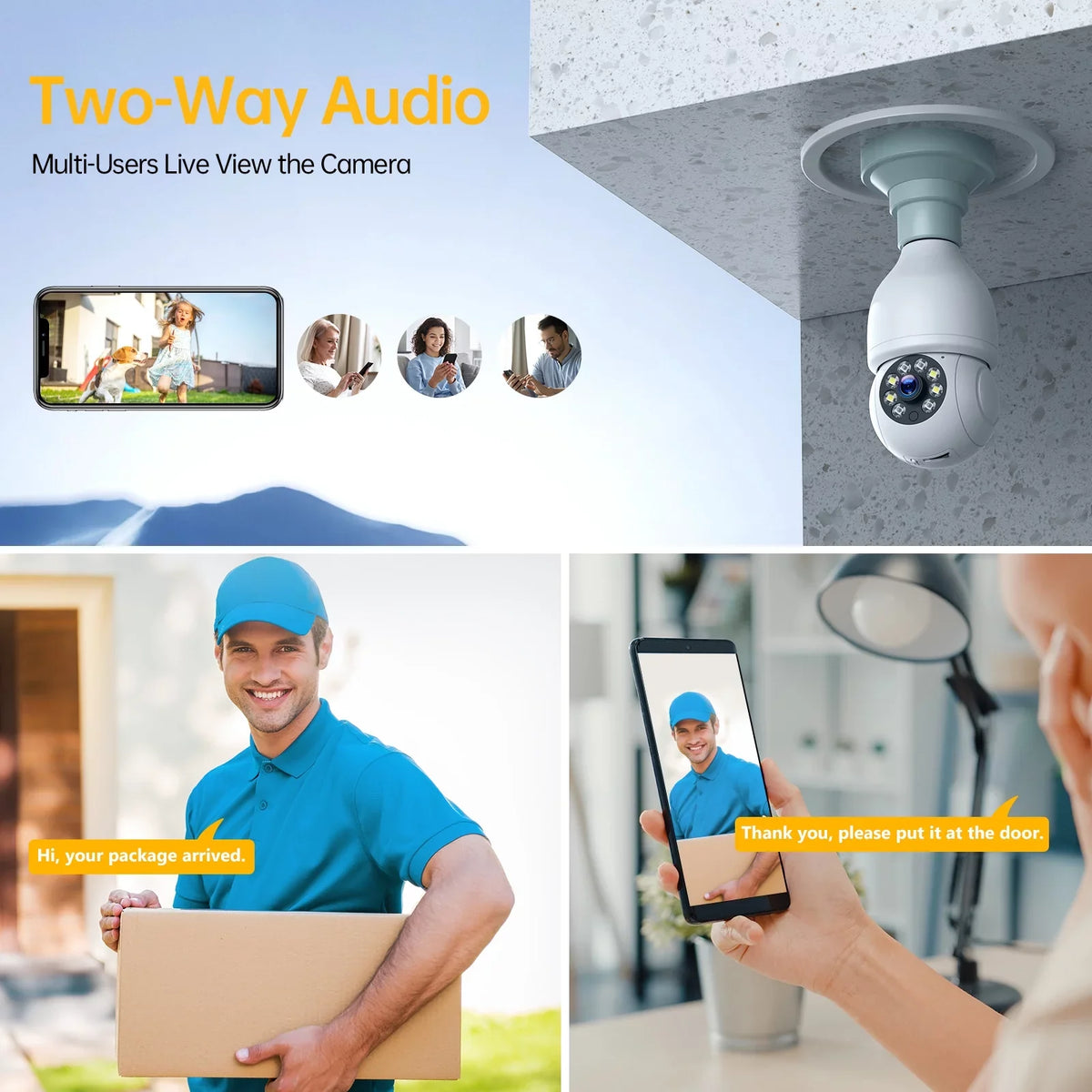 2 Bulb Wireless Dome PACKS SC16 Camera Security Surveillance Toguard Light Camera WiFi Outdoor