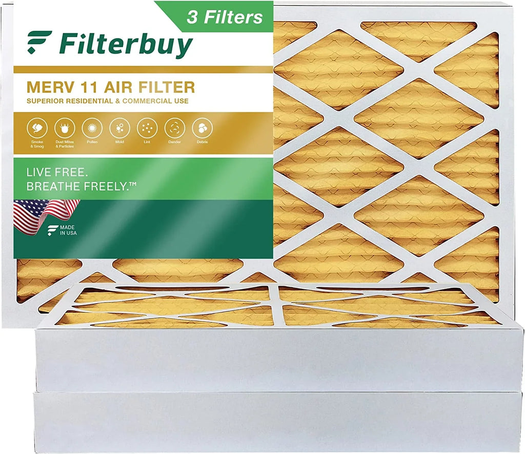 10x25x4 Filterbuy 11 HVAC Air Furnace MERV (3-Pack) AC Filters Pleated