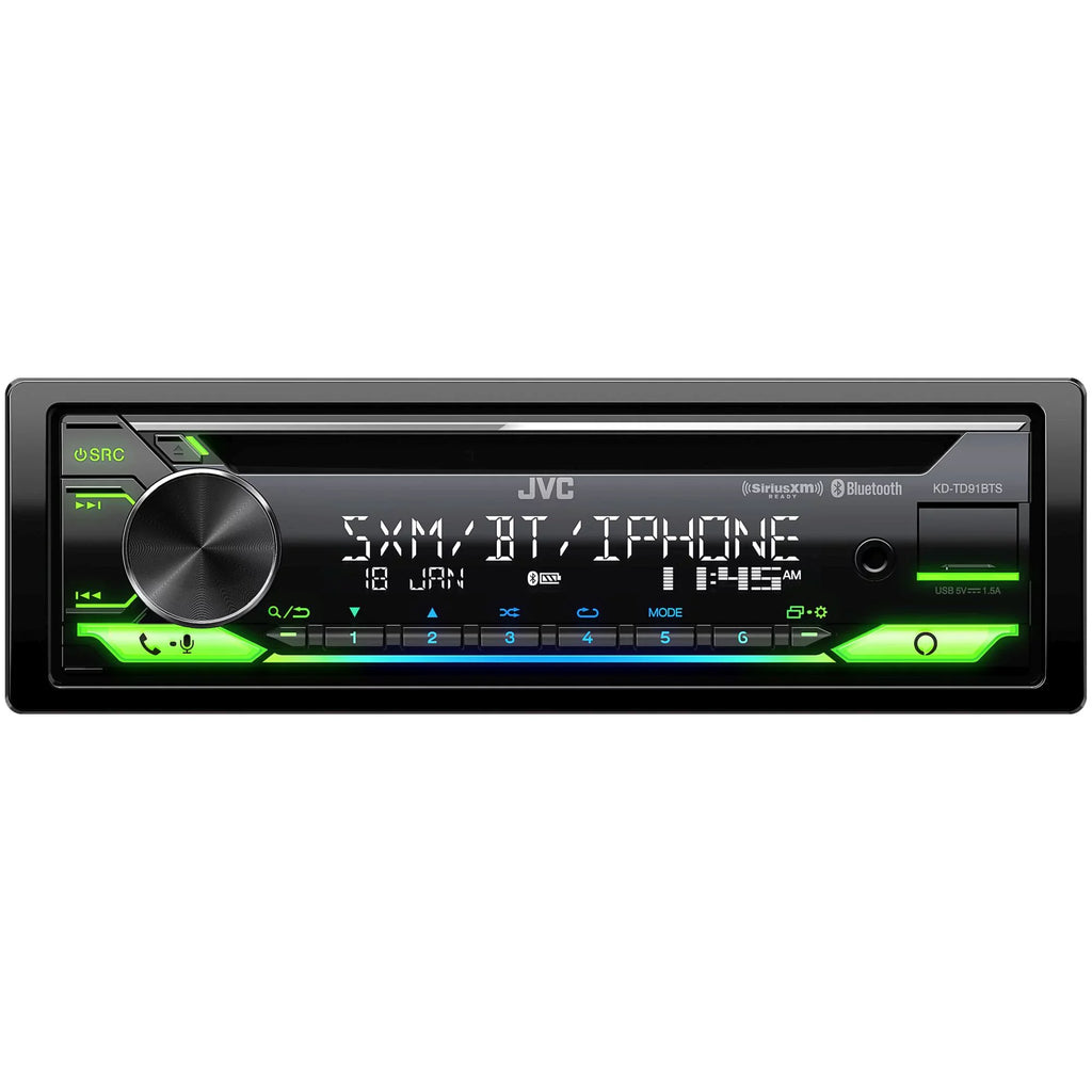 SirusXM 6x9" CD JVC Ready USB, Amazon - w/ AUX, Pairs + Speakers Receiver Alexa, Of Two Bluetooth, Front KD-TD91BTS JVC