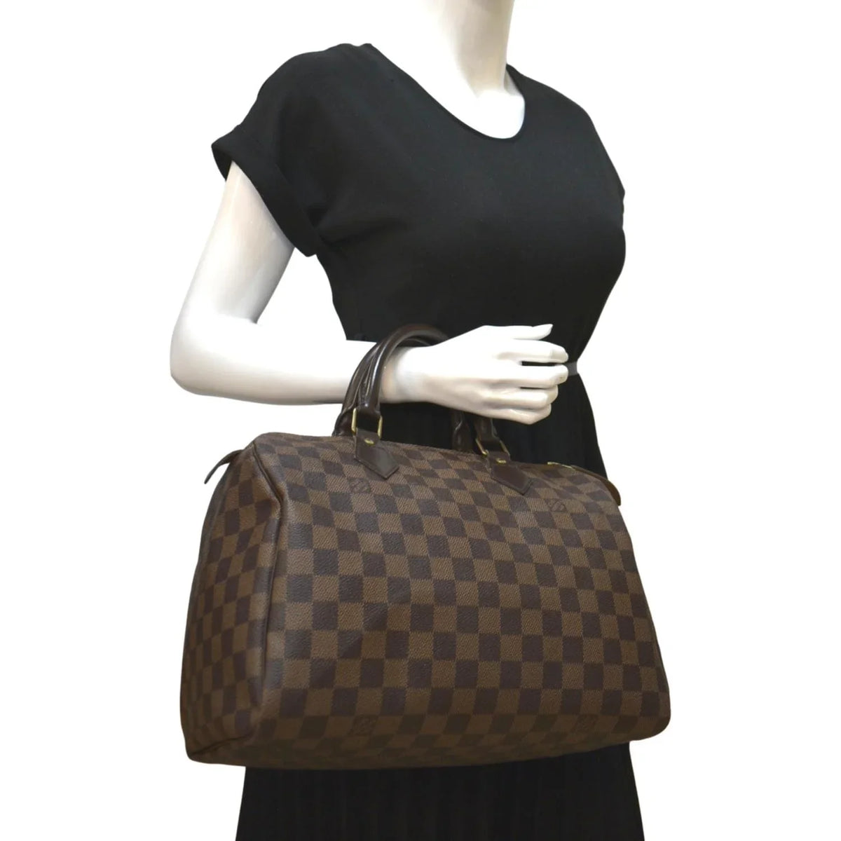 Ebene Pre-owned Brown VUITTON 25 Damier Speedy LOUIS Bag Satchel