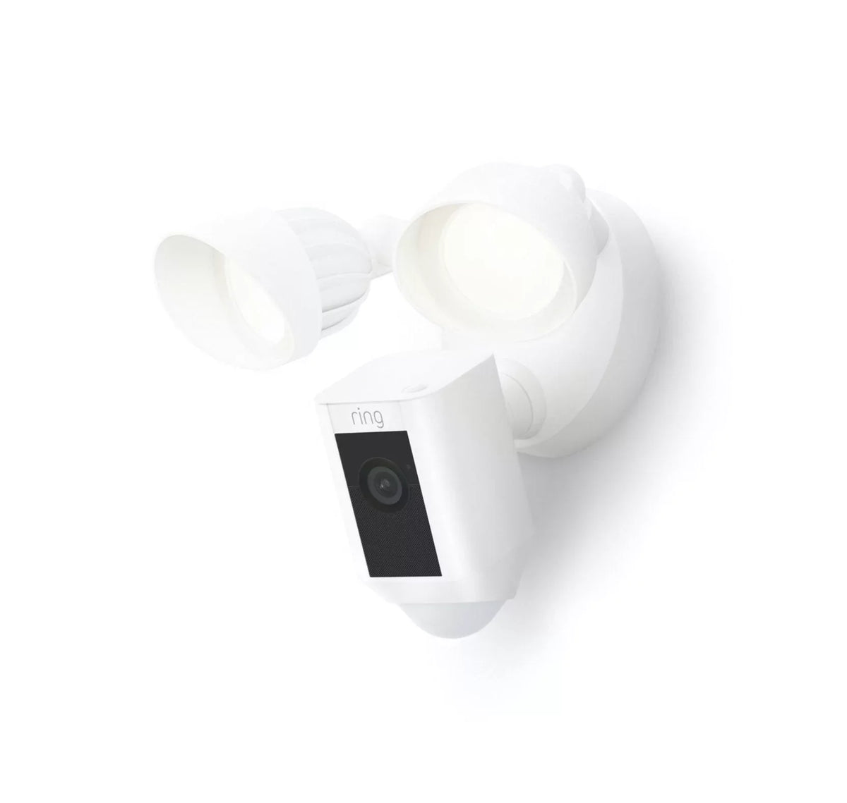Plus Ring_Floodlight White, Release, IP/Network Cam with Outdoor, Restored Motion HD, 2021 Wired Activated (Refurbished) WiFi,
