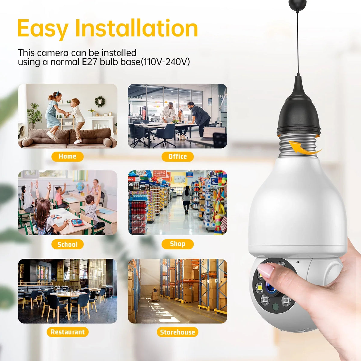2 Bulb Wireless Dome PACKS SC16 Camera Security Surveillance Toguard Light Camera WiFi Outdoor