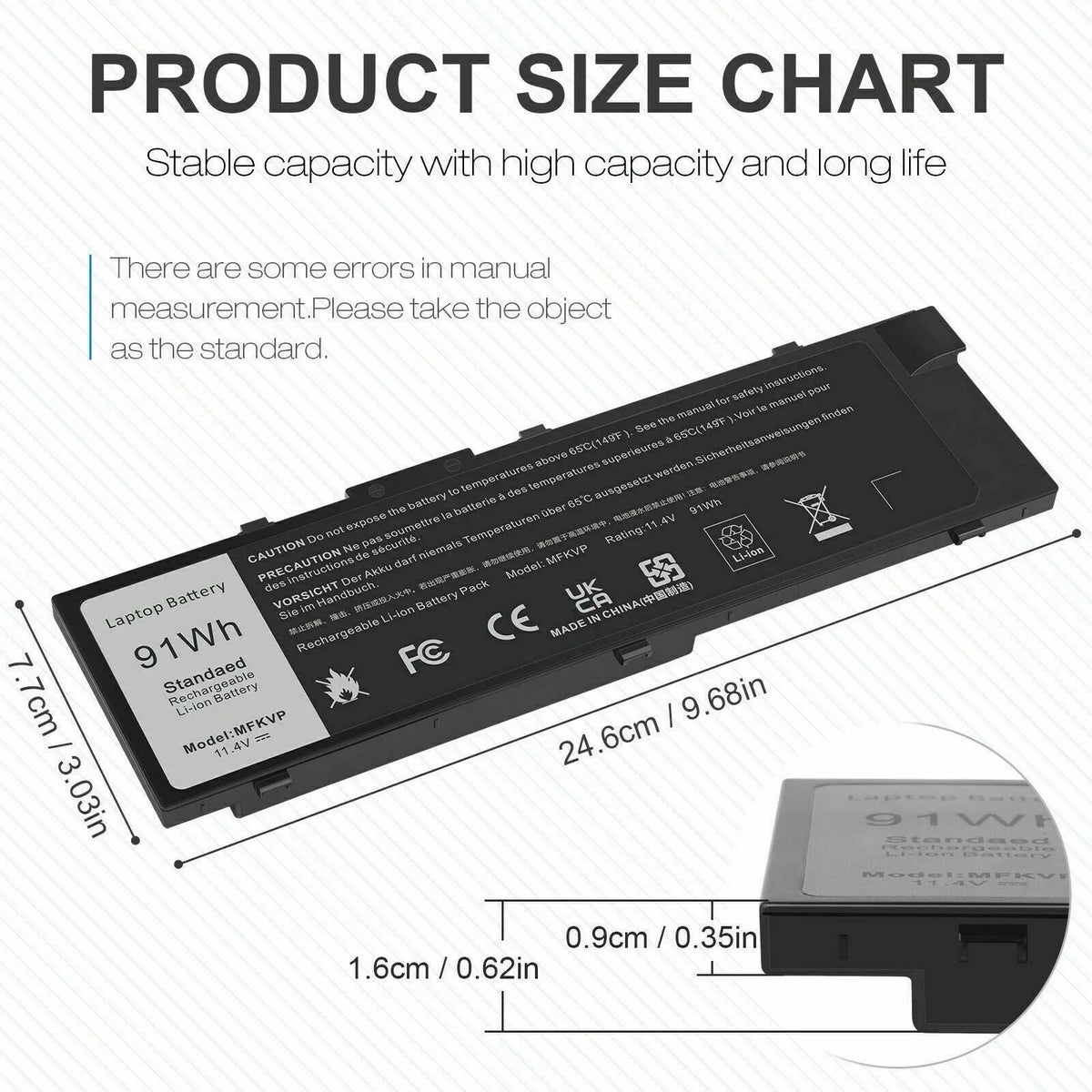 MFKVP 7710 GR5D3 7720 For M7710 US 7520 7510 Dell Battery 15 Precision M7510 17