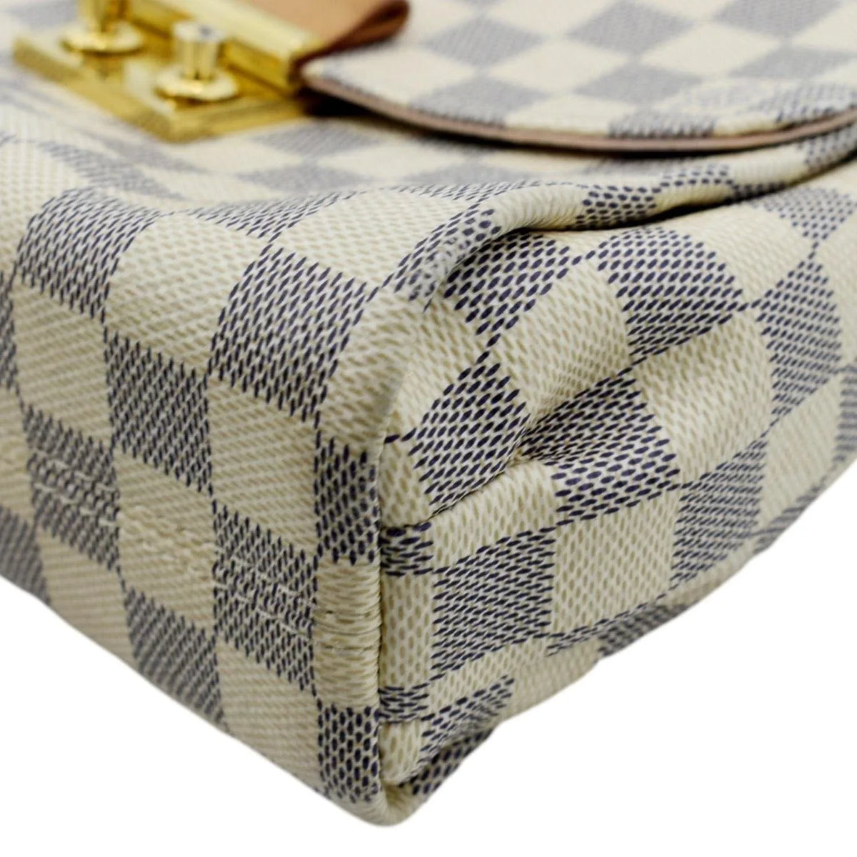 White VUITTON Damier Crossbody Croisette Pre-owned LOUIS Satchel Bag Azur