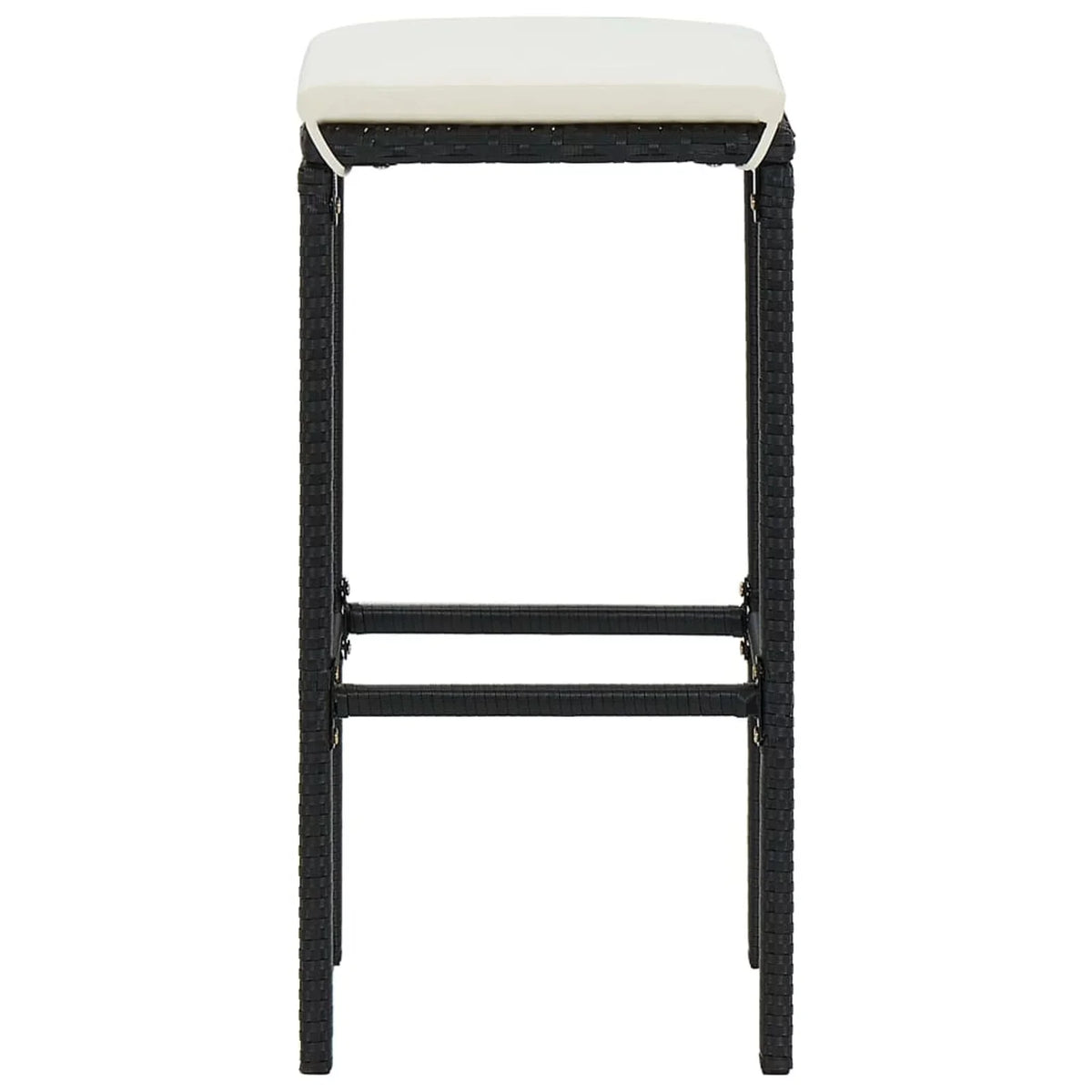 Anself Dining Poly Table Set Shelf Chairs with Storage 5 Cushioned Rattan 4 Patio and Terrace, Pub, Black Outdoor Piece Bistro, Bar for Garden Set Stool Backyard,