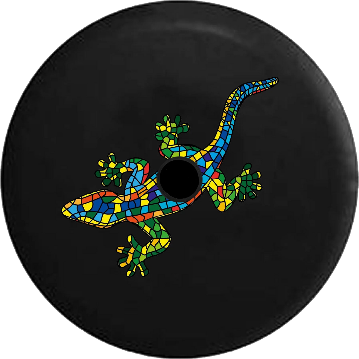 Tire Spare Wrangler 2019 Lizard Camera Multicolor Backup Inch 33 Cover Mosaic JL 2018 Jeep Tile Gecko RV for