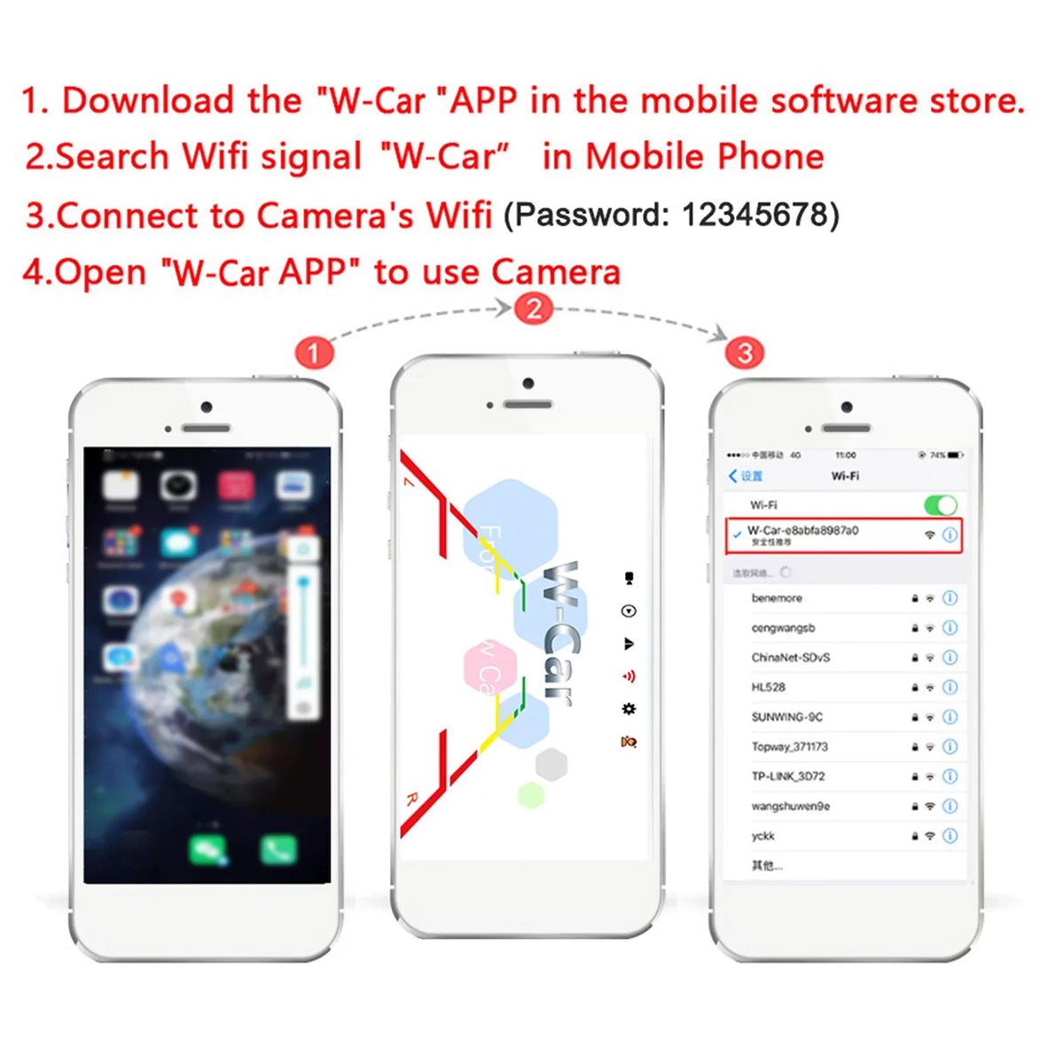 Reverse Bus Backup Rear Reversing , HD Automobile View Monitor Car Truck Wireless Waterproof ~36V IP67 Aumotop