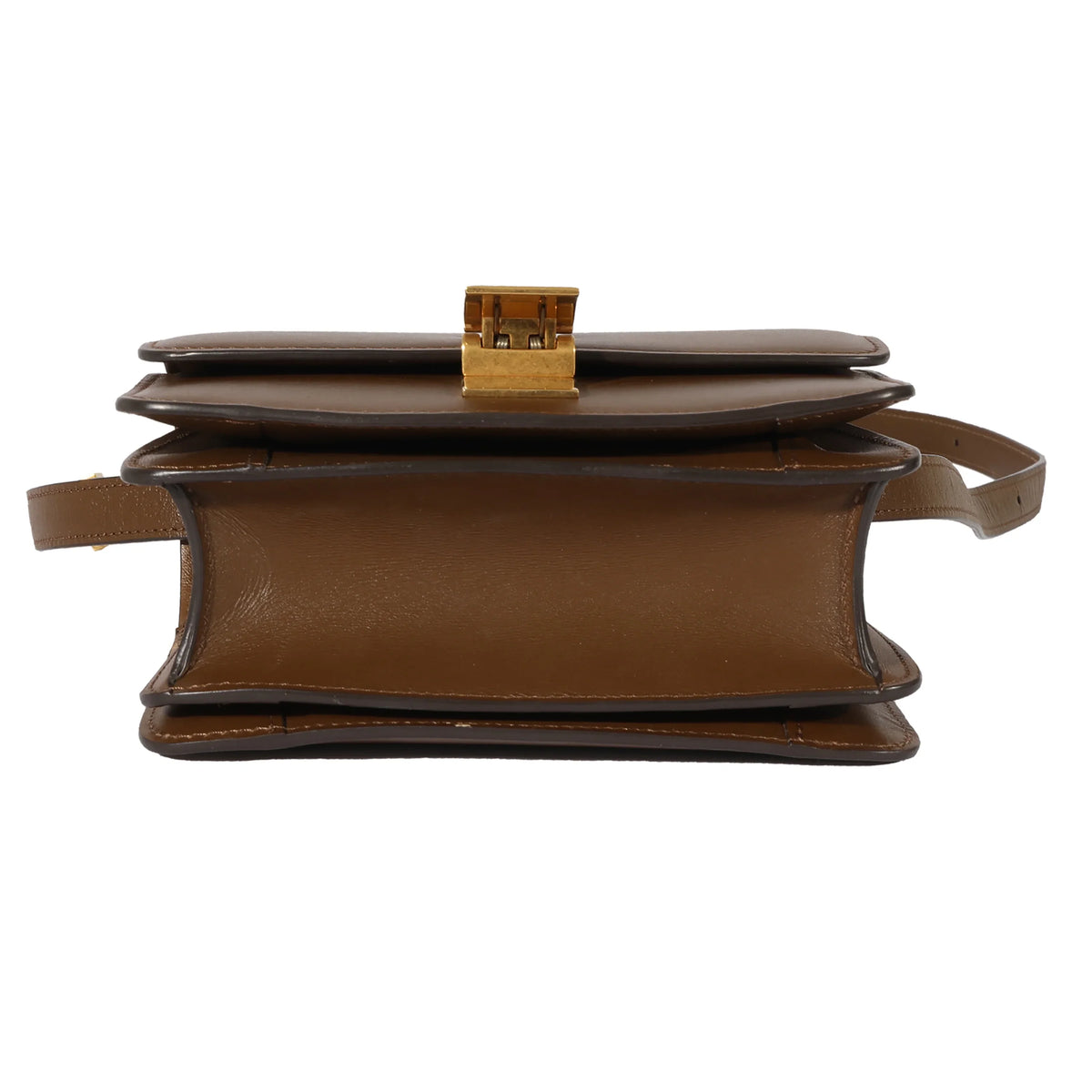 Small Smooth Celine Leather Box Bag Brown Pre-Owned