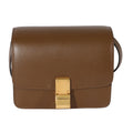 Small Smooth Celine Leather Box Bag Brown Pre-Owned