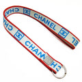 canvas nylon red blue x strap white CHANEL (Good) Chanel Pre-Owned silver neck metal material