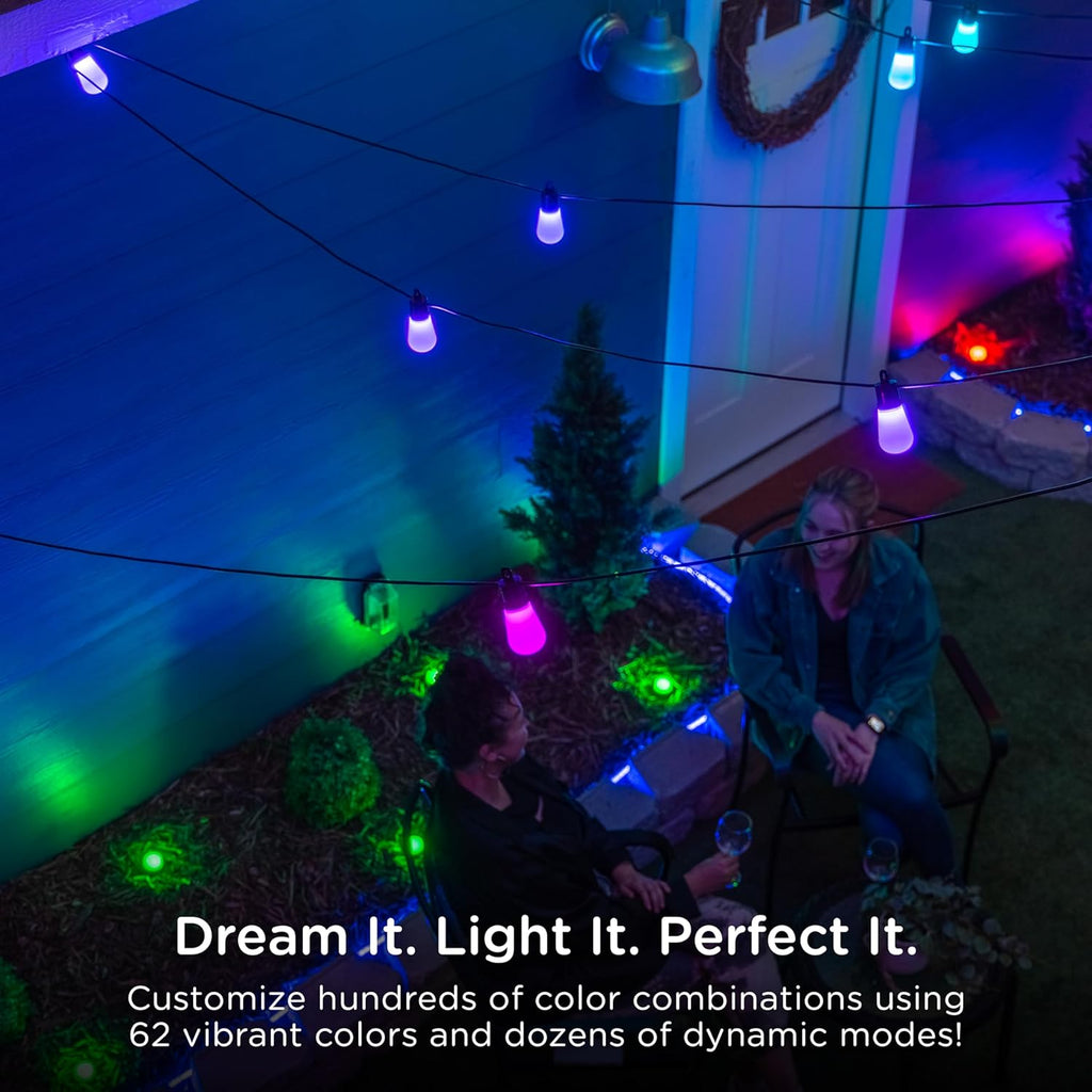 String 96 Lights, Customizable, 79617 Dimmable Wi-Fi Outdoor RGB Lights, Changing App Lightweight 30 Smart Lights, Control, MINGFENG Color Weatherproof, String Patio ft, LED