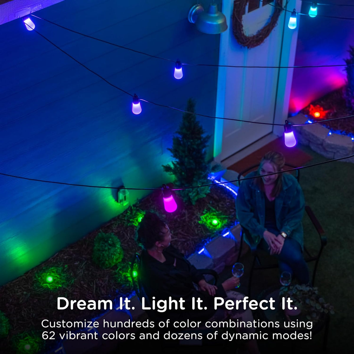 String 96 Lights, Customizable, 79617 Dimmable Wi-Fi Outdoor RGB Lights, Changing App Lightweight 30 Smart Lights, Control, MINGFENG Color Weatherproof, String Patio ft, LED