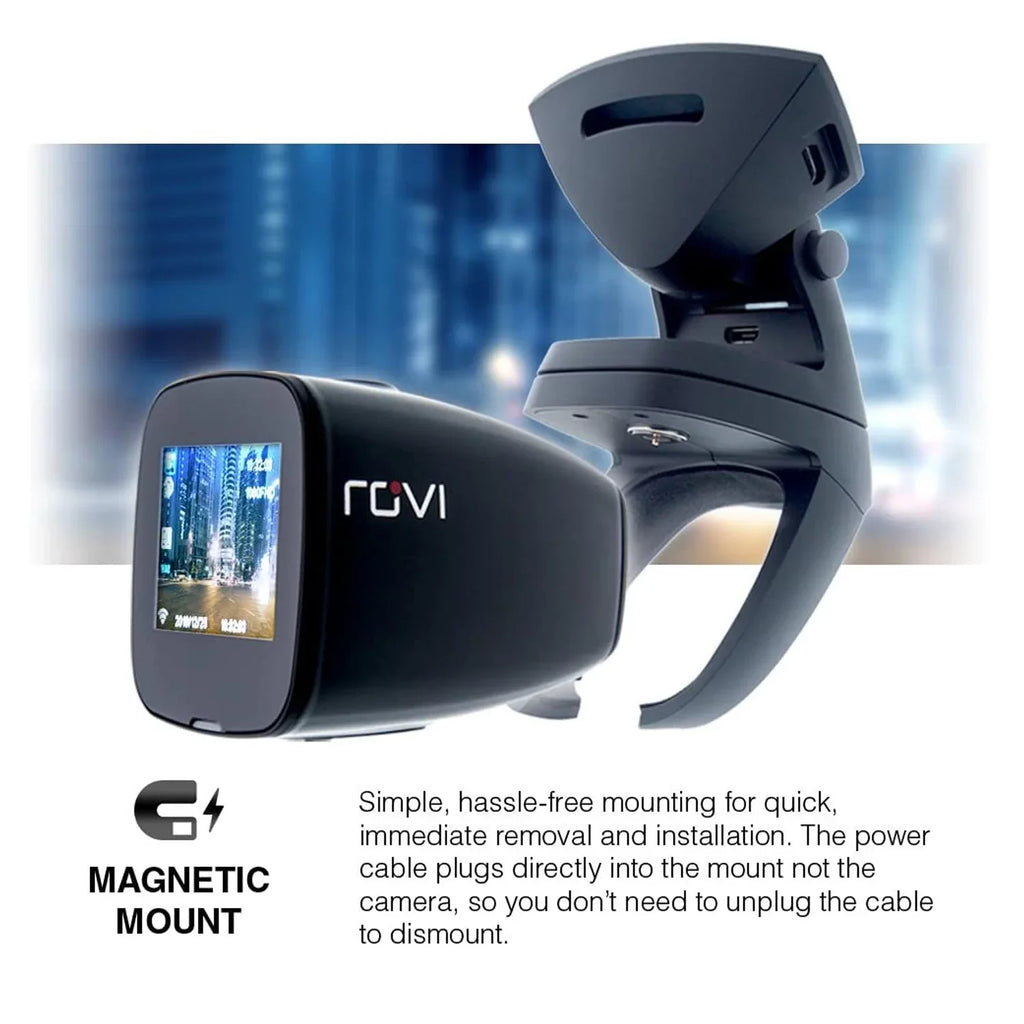 Mount Inch Full and HD Panoramic Recording, with Degree CL-6001 Rotation Rovi Screen Video Impact Definition High GPS, Wi-Fi, Recorder 1.5 Camera Detection 1080p Magnetic Car Wide 360 Dash Loop