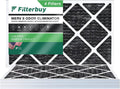 Filters Activated Pleated Eliminator 14x25x1 AC with 8 Odor Carbon Furnace Air HVAC (4-Pack) Filterbuy MERV