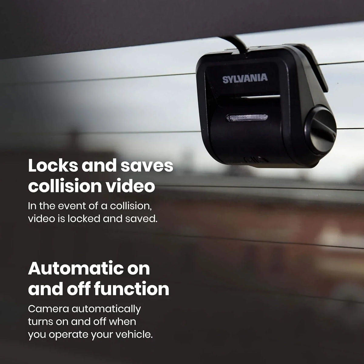 Rear Degree Camera 140 Wide Roadsight - SYLVANIA Mount, Adhesive HD with Roadsight 1080p, Dash Works - Pro Angle,