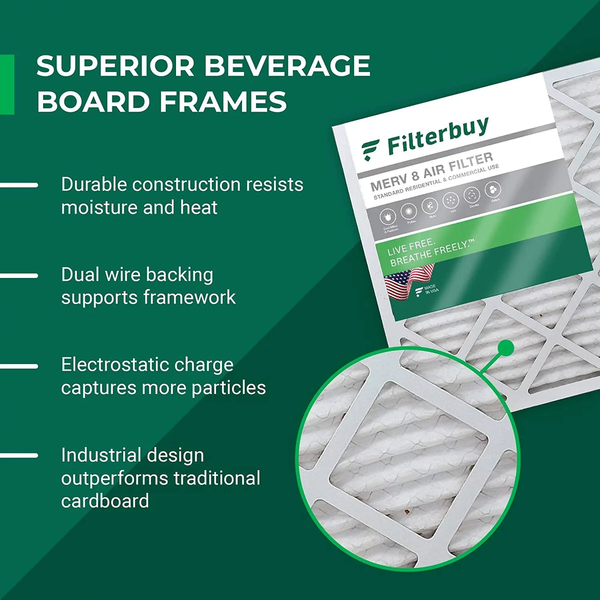 25x25x4 HVAC Pleated Filters 8 MERV AC (3-Pack) Furnace Filterbuy Air