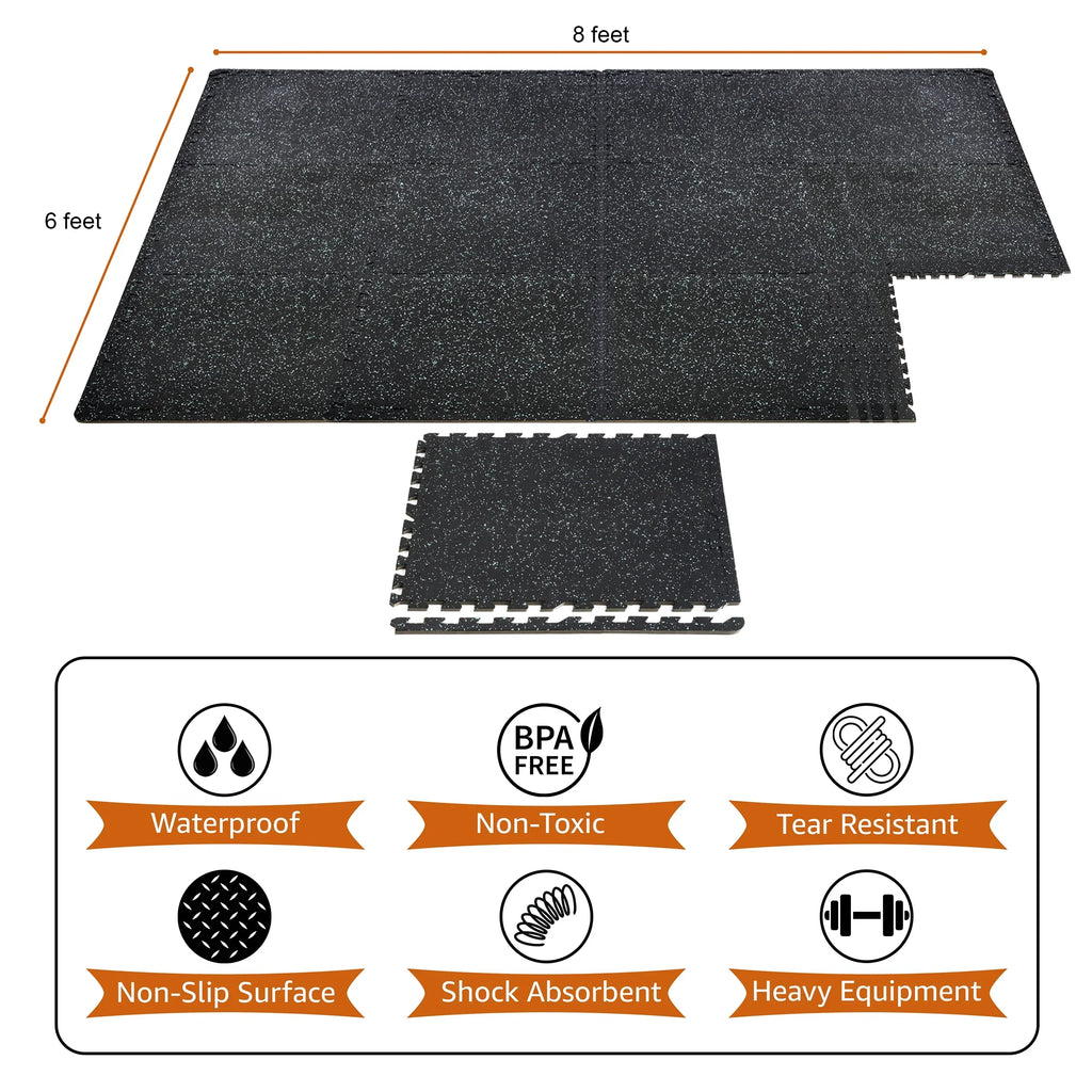 for Foam Gym EVA Gym 12 Top Flooring Sivan Density Fitness Mat 1/2" Home Gym Thick Floor - Rubber High Interlocking