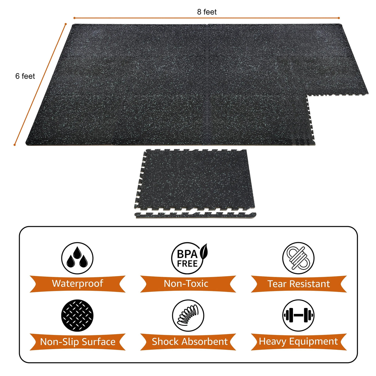 for Foam Gym EVA Gym 12 Top Flooring Sivan Density Fitness Mat 1/2" Home Gym Thick Floor - Rubber High Interlocking