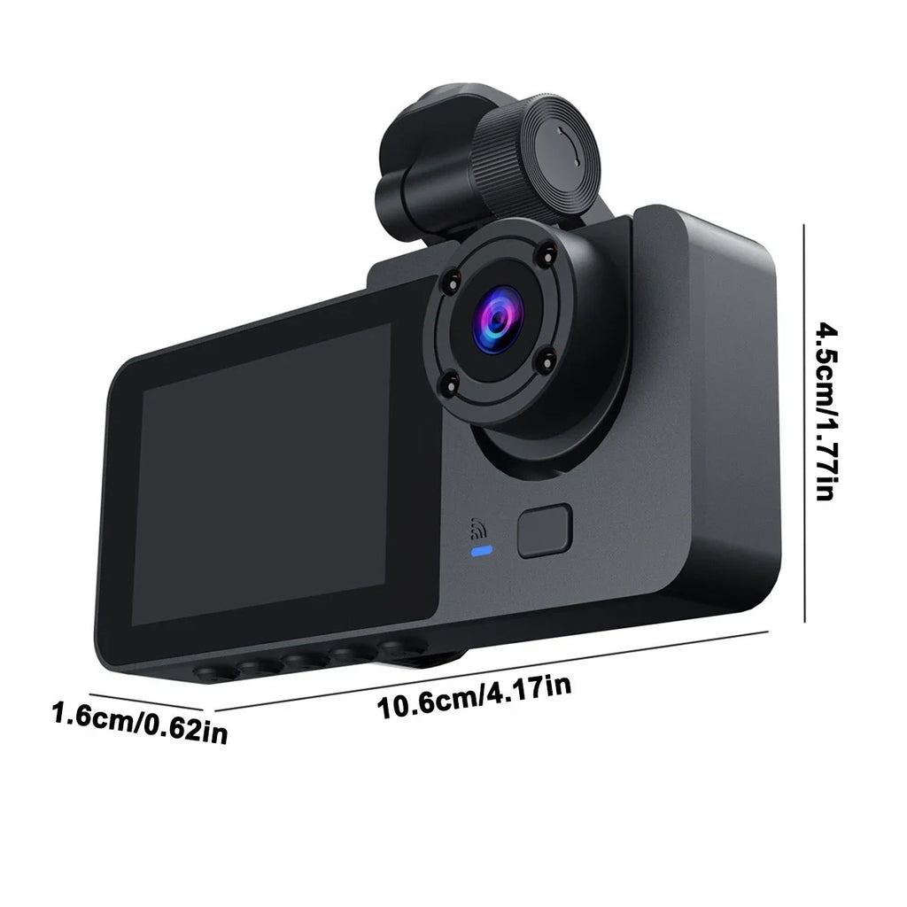Vision, Rear & Dash Channel Card Cam Monitor, Night Camera, SD 32GB with Inside Front Super 1080P Recording, for Loop Parking Dash 3 Car,
