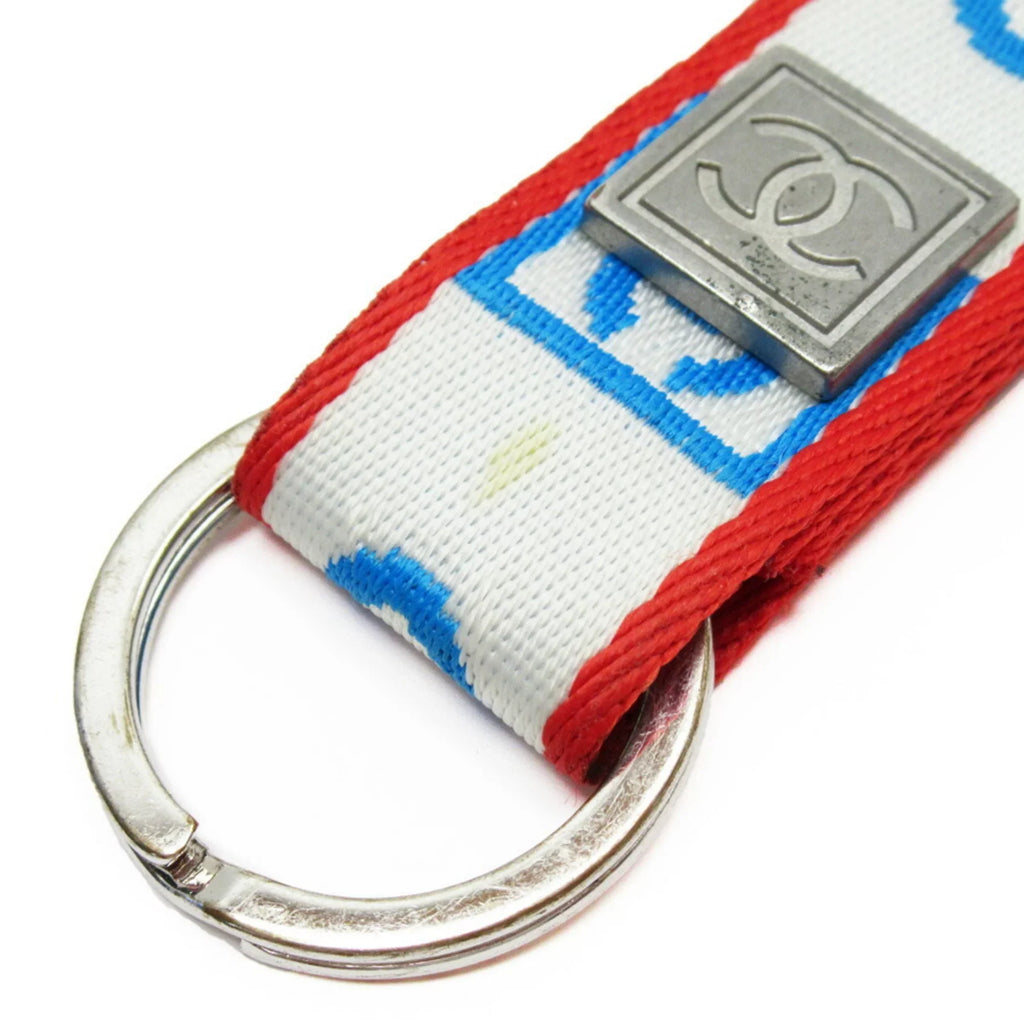 canvas nylon red blue x strap white CHANEL (Good) Chanel Pre-Owned silver neck metal material