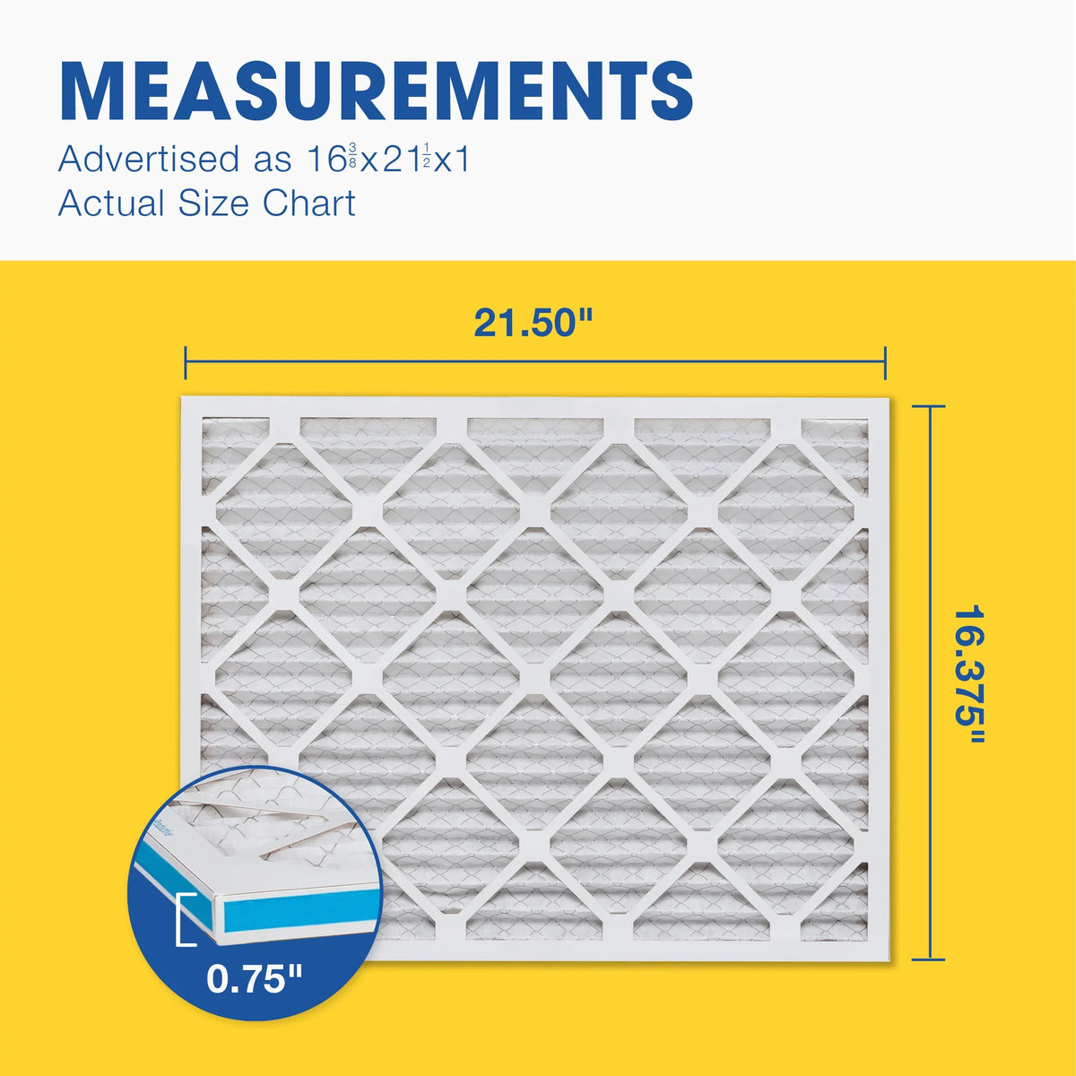 Air Filter, Air x 1 AC x Furnace 4 1/2 Pack 16 Aerostar 3/8 11 21 Filter, MERV Pleated