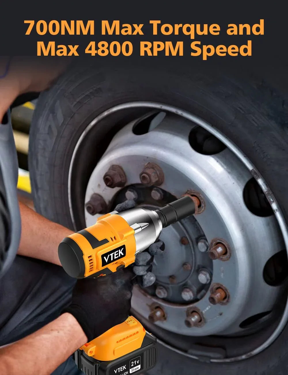 515 Torque Impact Wrench Tiers Car Inch Wrench,Max ft-lbs Brushless Impact for 1/2 MORI Gun Impact Cordless 700N.m