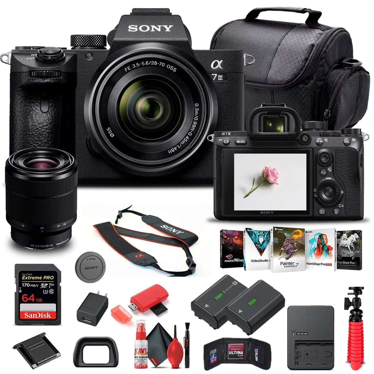 Mirrorless 28-70mm Lens - Sony Bundle Basic Alpha Camera W/ III ILCE7M3K/B a7