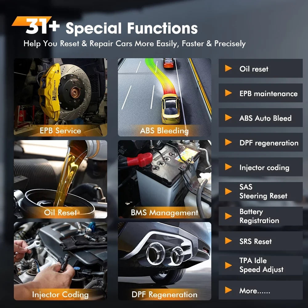 Control NT809BT Scanner Advanced Tool Active Car Foxwell Bi-directional Automotive Services Scanner Scan Code OBD2 Maintenance Auto 30 Scanner OBDI Reader Bluetooth Analyzer Diagnostic Automotive Test