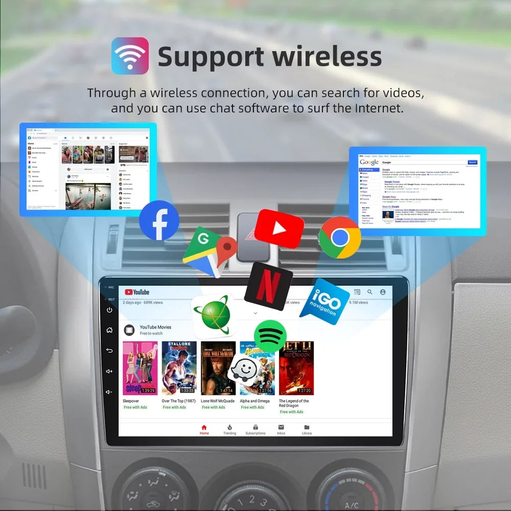 WiFi Link Toyota Inch Radio, Car Support Radio Auto Stereo 2011-2014 with 2+32G 9 Mirror Roinvou CarPlay Bluetooth GPS Screen Sienna For Touch Android Car Android Wireless