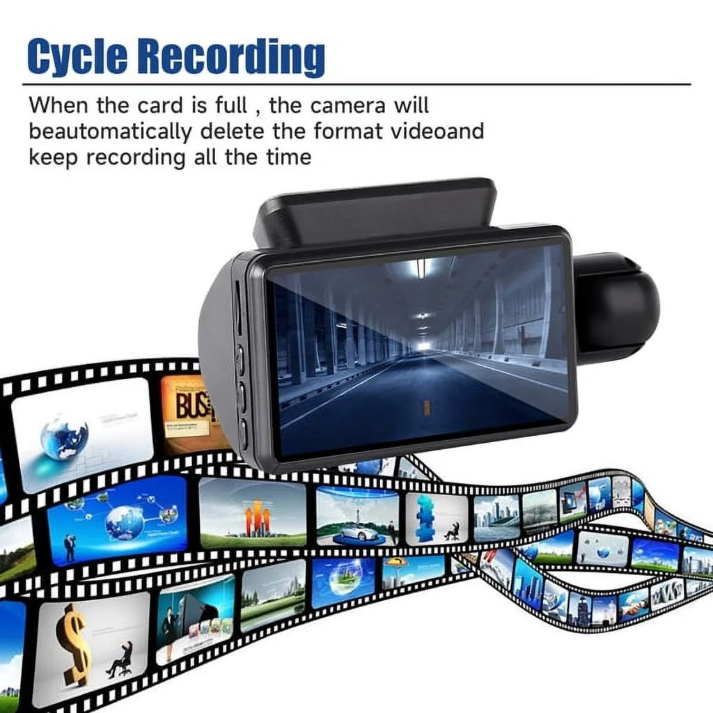 Wide & Night Front 170° Dash Camera Cam Rear, Vision G-Sensor SYTHERS 1080P Dash with and Angle