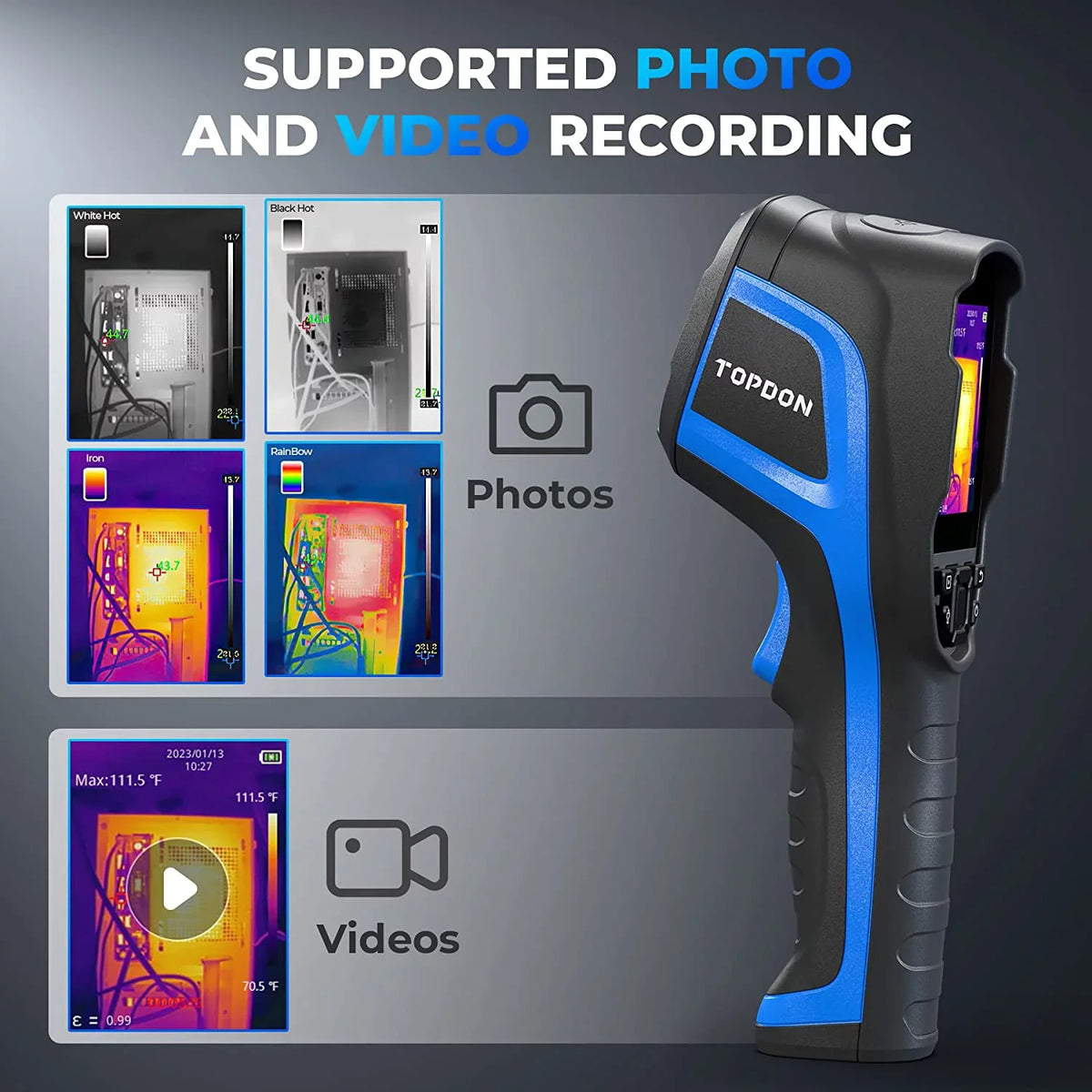 192 256 Resolution Camera Infrared TC004 Camera, Thermal 12-Hour IR Camera Imaging x Life High Battery Thermal Handheld TOPDON