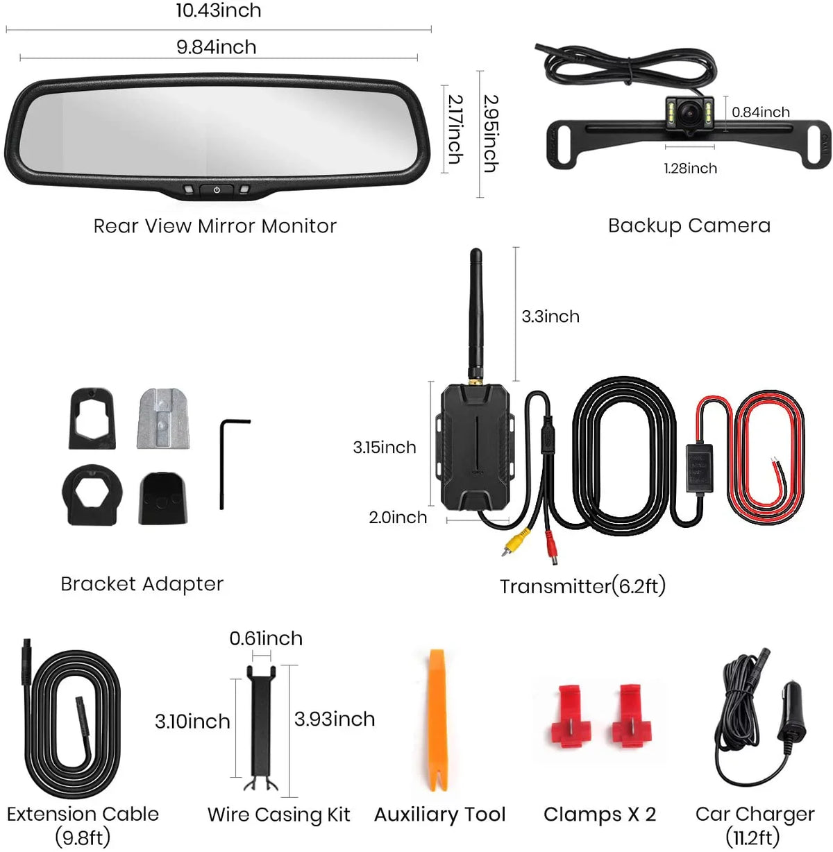 Trucks, Mirror Look Oem System for for View Camera Super Rear Camera Vehicles Car Wireless Camera Vision Backup Night Backup Auto-Vox Reversing (T1400U)