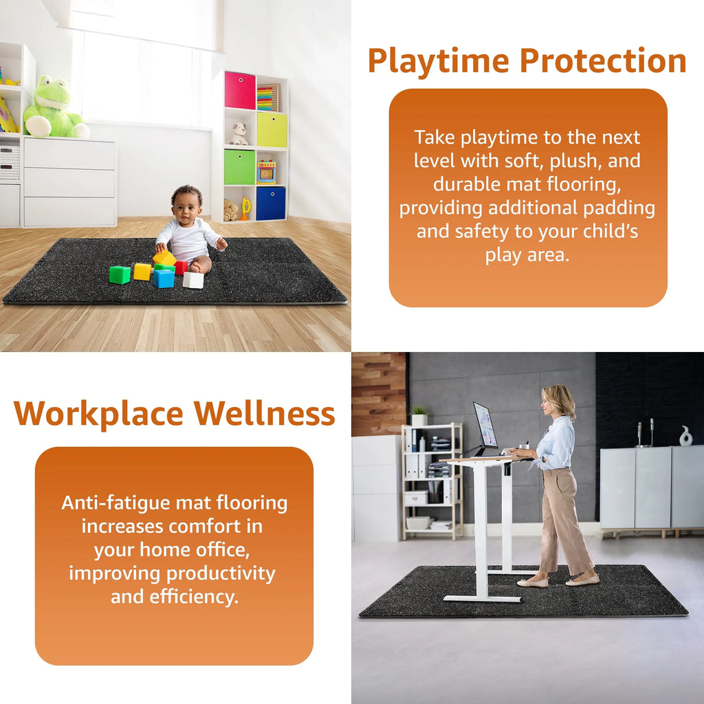 for Foam Gym EVA Gym 12 Top Flooring Sivan Density Fitness Mat 1/2" Home Gym Thick Floor - Rubber High Interlocking