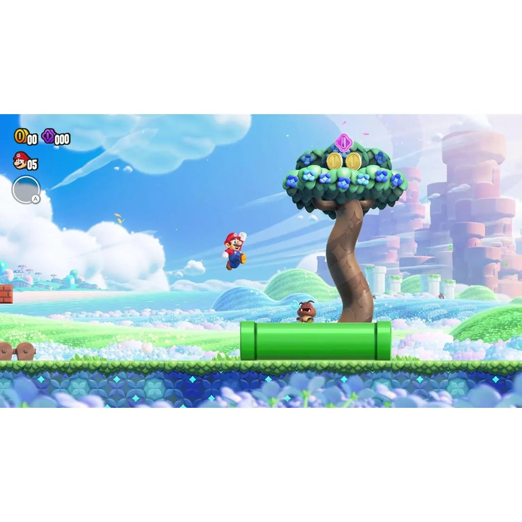 White Mario and Joy‑Cons with OLED Super Nintendo Bros Switch Wonder Bundle
