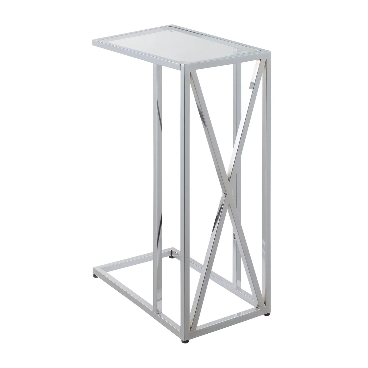 Chrome End Chrome Oxford Convenience in C Frame Concepts Table Glass Glass &