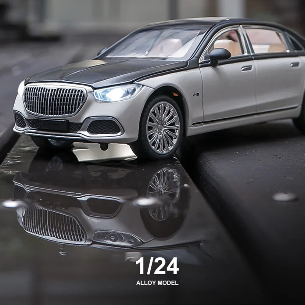 Sound Car Metal Maybach For Collection Benz 1/24 Alloy Gift S680 Model Light &