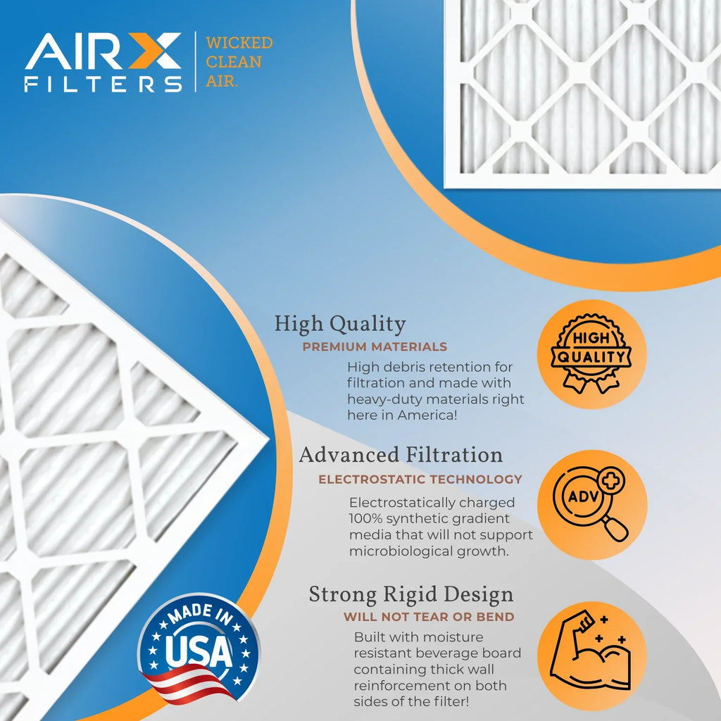 MPR to 12x24x2 Furnace Premium 1200 Comparable 7 Made Filter Air 6 Filter Pleated WICKED Pack FILTERS Air 1000, MERV Conditioner 12x24x2 MPR & HVAC Electrostatic Filters AIR. by CLEAN 11 AIRX FPR USA