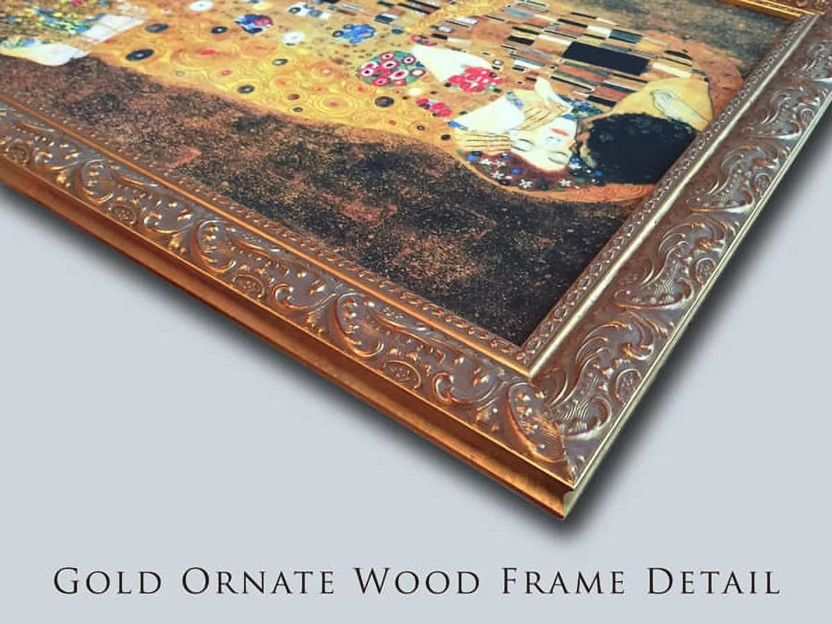 The by Framed Kiss, 2x Matted c.1908 Print Gold Gustav Art Ornate 15x18 Klimt