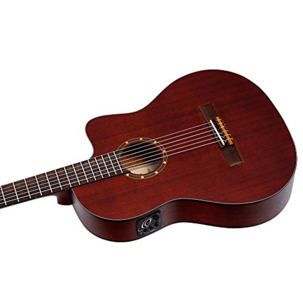 Series Family Acoustic-Electric RCE125MMSN Nylon Mahogany Ortega Thinline Guitar