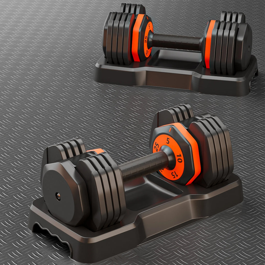 Workouts Body for Handle 5-in-1 Set - Full Adjustable Dumbbell Metal Home Gym 25lbs Anti-Slip